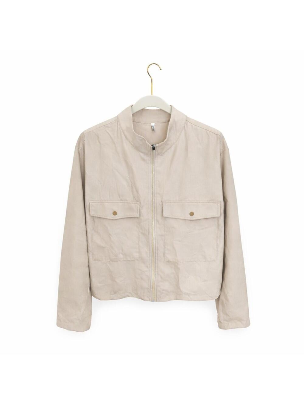 HALARA Light Beige Bomber Jacket